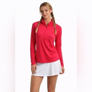 Patagonia Capilene Light Mid Base Layer Quarter Zip Size Large Bright Coral